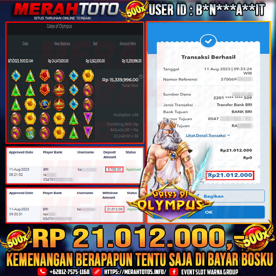 bukti-jp-slot-member-merahtoto-11-agustus-2023-gates-of-olympus-pragmatic-play