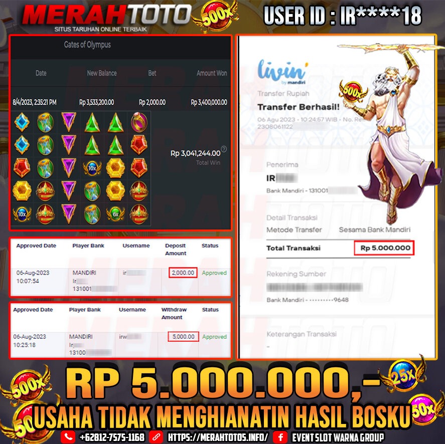 BUKTI-JP-SLOT-MEMBER-MERAHTOTO-GATE-OF-OLYMPUS-06-AGUSTUS-2023