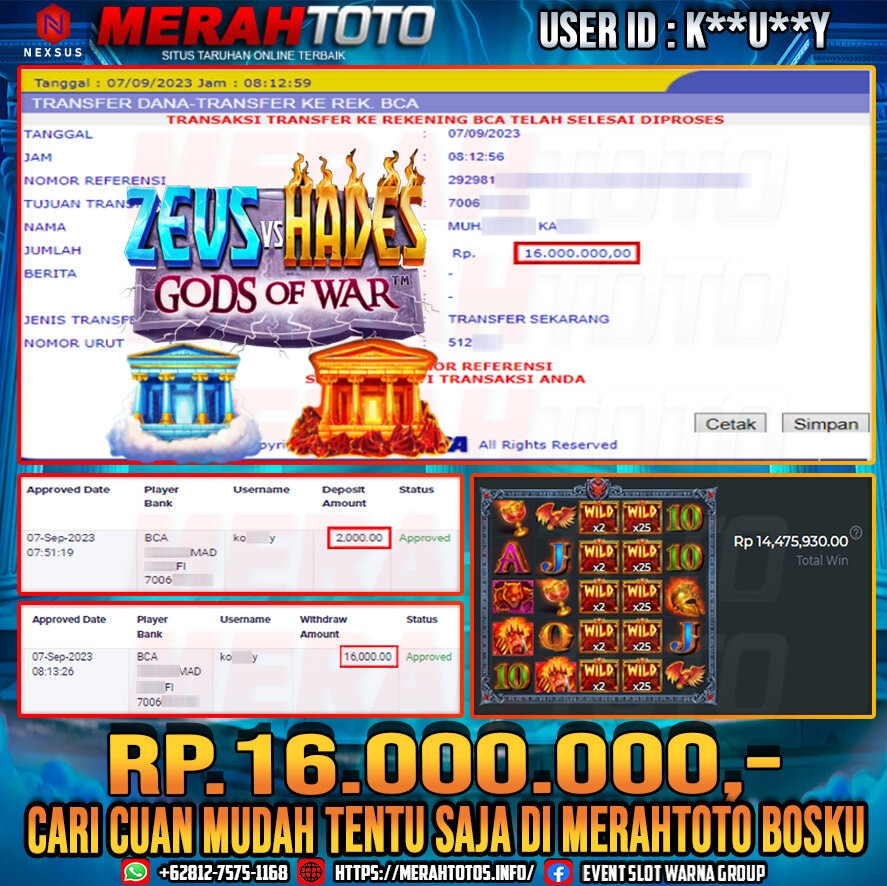 Bukti JP Slot Member MERAHTOTO 07 September 2023 Zeus vs Hades Gods of War Pragmatic Play bukti-jp-slot-member-merahtoto-07-september-2023-zeus-vs-hades-gods-of-war-pragmatic-play
