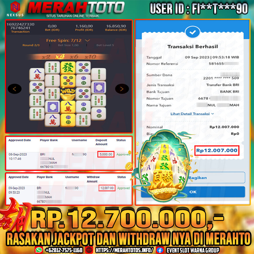 bukti-jp-slot-member-merahtoto-09-september-2023-mahjong-ways-pgslots