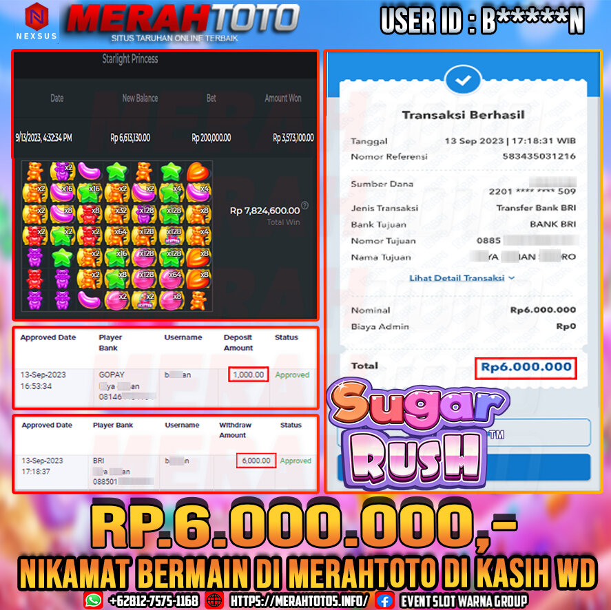 bukti-jp-slot-member-merahtoto-13-september-2023-sugar-rush-pragmatic-play