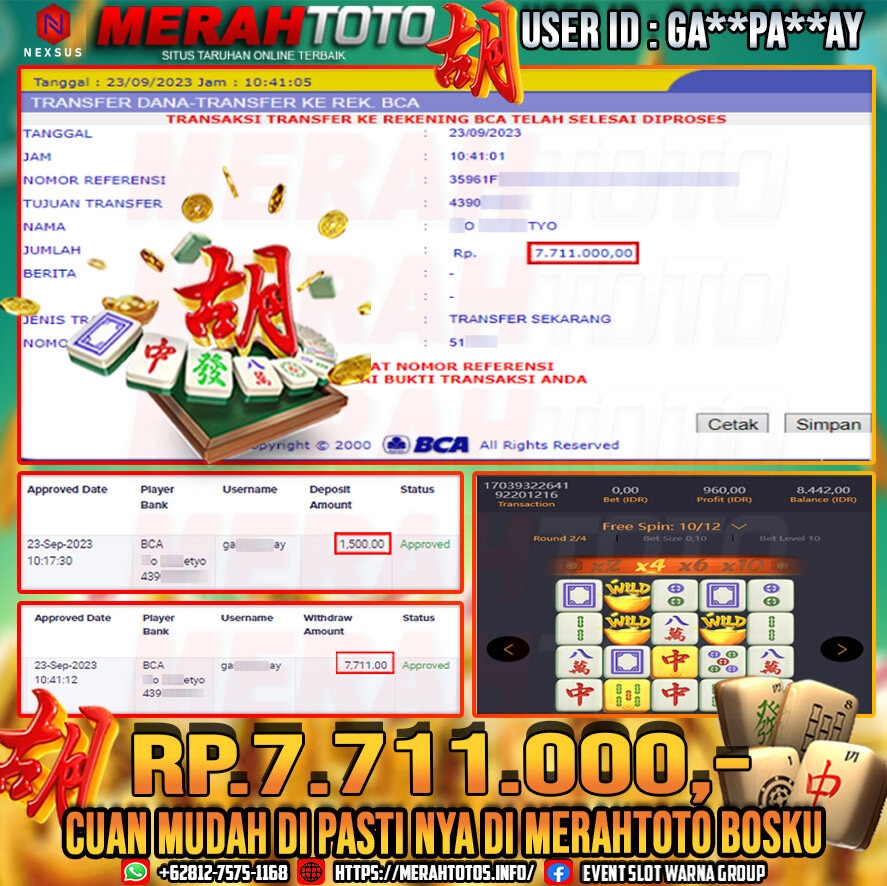 bukti-jp-slot-member-merahtoto-23-september-2023-mahjong-ways-pg-slots