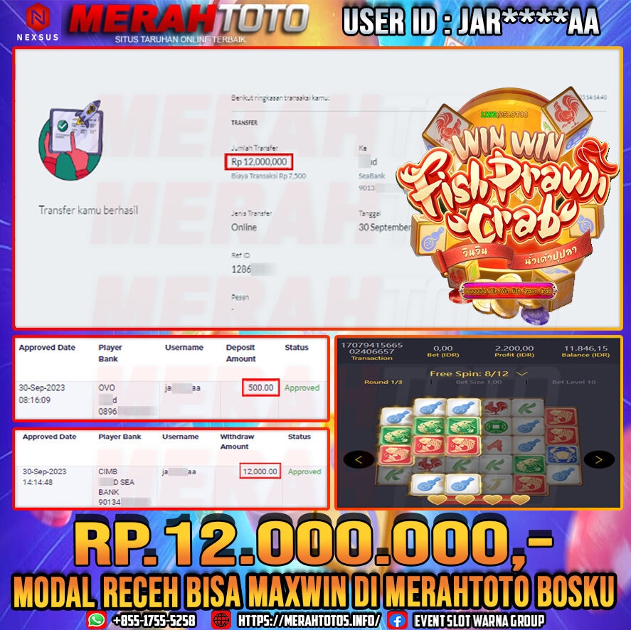 bukti-jp-slot-member-merahtoto-30-september-2023-win-win-fish-prawn-crab-pg-slots