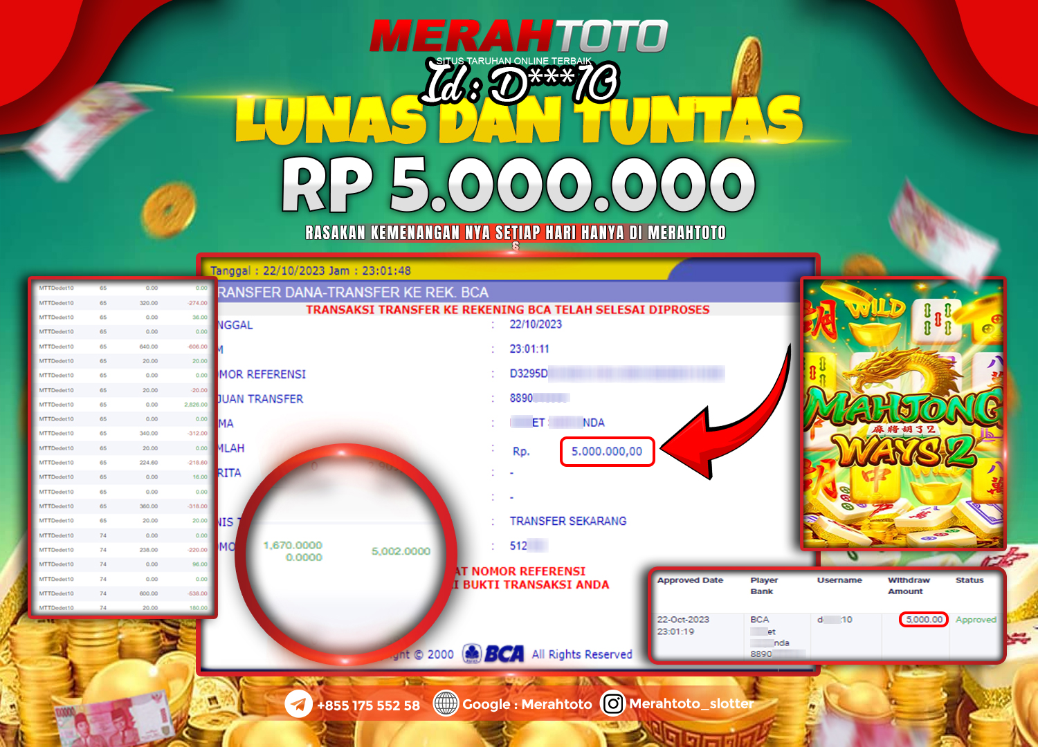 Bukti JP Slot Member MERAHTOTO 22 Oktober 2023 Mahjong Ways 2 PG SLots bukti-jp-slot-member-merahtoto-22-oktober-2023-mahjong-ways-2-pg-slots