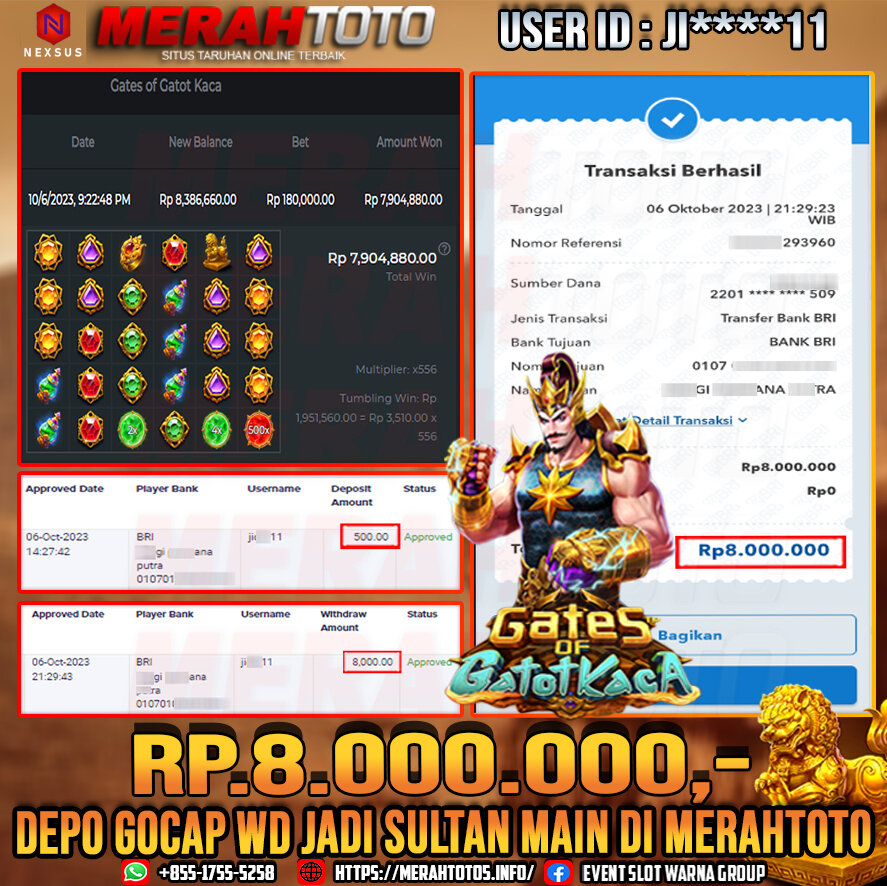 bukti-jp-slot-member-merahtoto-07-oktober-2023-gates-of-gatot-kaca-pragmatic-play