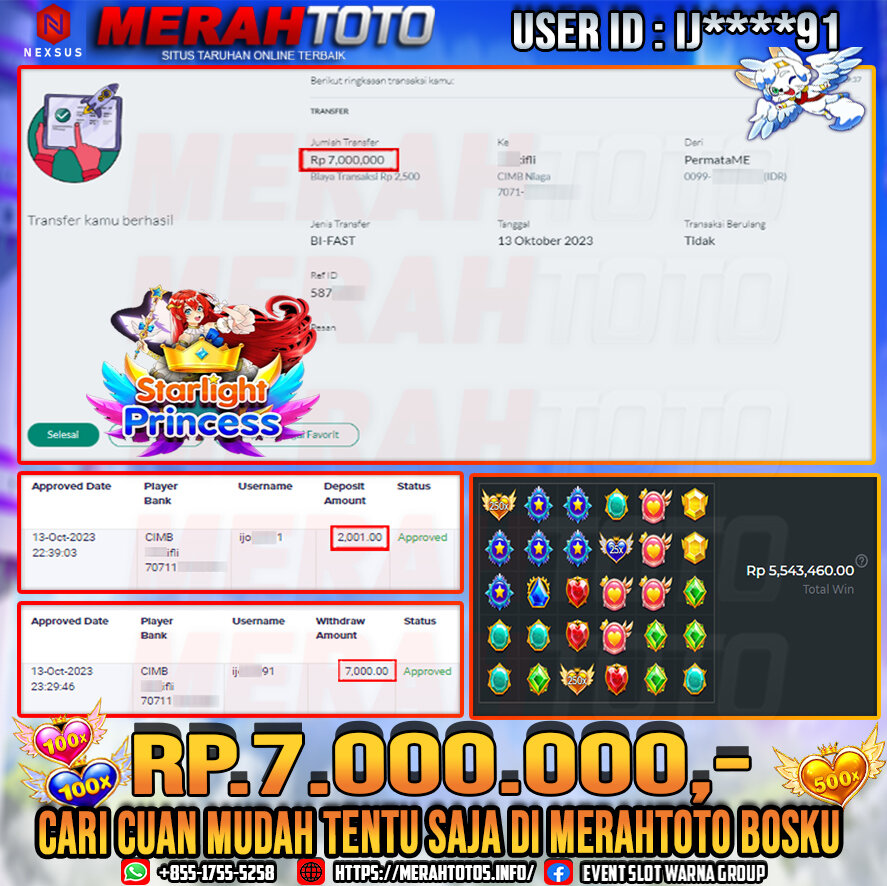 Bukti JP Slot Member MERAHTOTO 13 Oktober 2023 Starlight Princees Pragmatic Play bukti-jp-slot-member-merahtoto-13-oktober-2023-starlight-princees