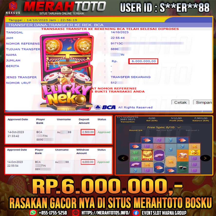 bukti-jp-slot-member-merahtoto-14-oktober-2023-lucky-neko-pg-slots