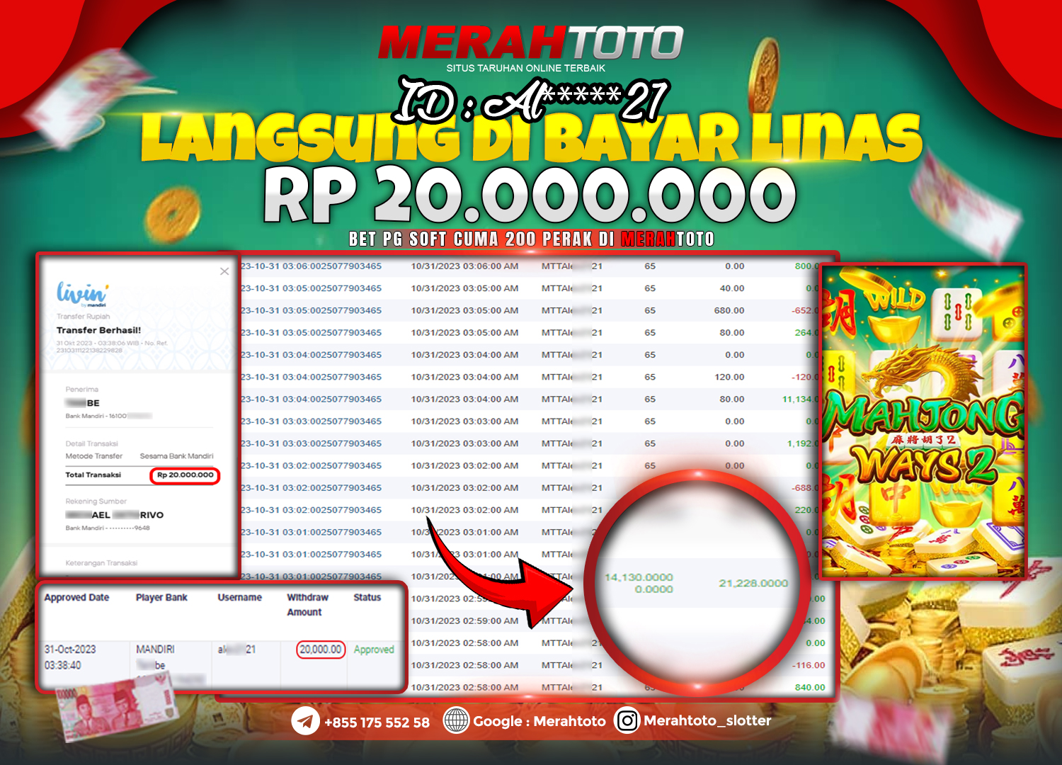 bukti-jp-slot-member-merahtoto-31-oktober-2023-mahjong-ways-pg-slots