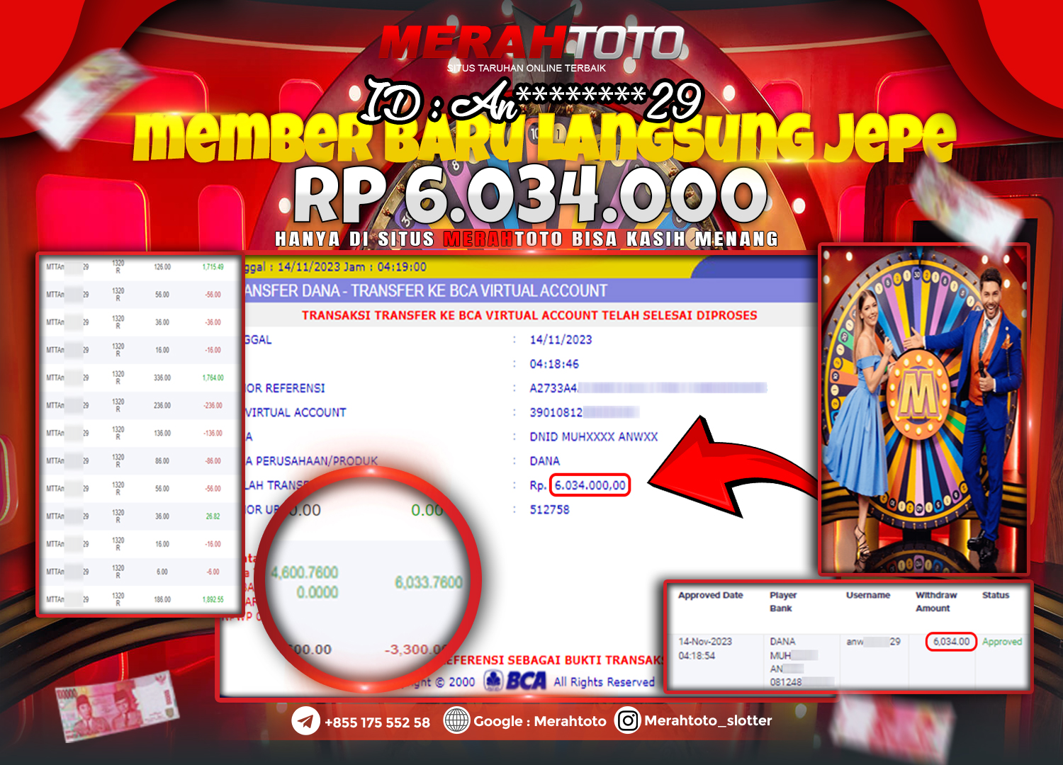 bukti-jp-slot-member-merahtoto-14-november-2023-mega-wheel-pp-live-casino