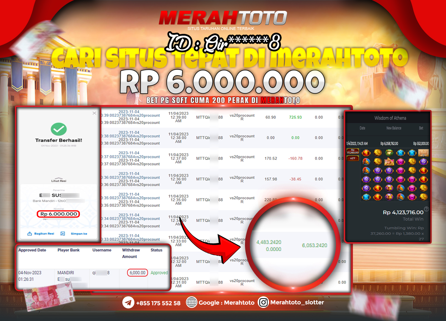 bukti-jp-slot-member-merahtoto-04-november-2023-wisdom-of-athena-pragmatic-play