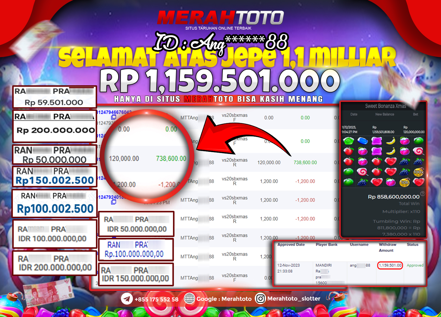 bukti-jp-slot-member-merahtoto-12-november-2023-sweet-bonanza-xmas-pragmatic-play