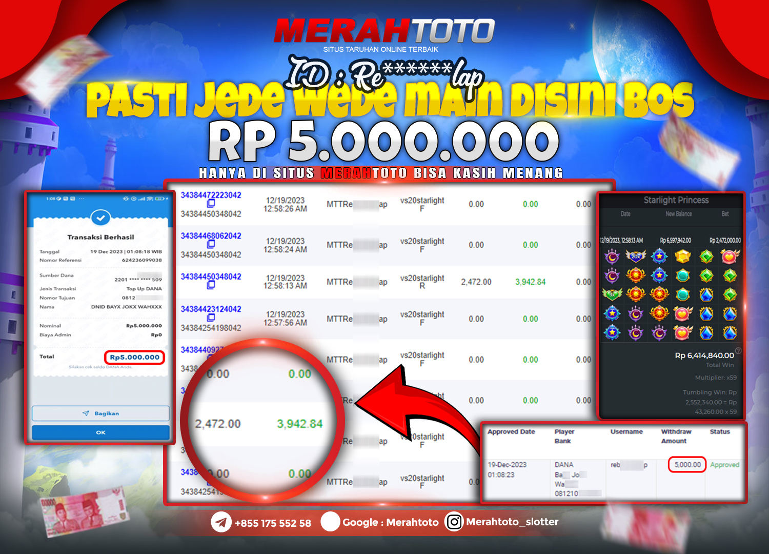 bukti-jp-slot-member-merahtoto-19-december-2023-starlight-princess-pragmatic-play