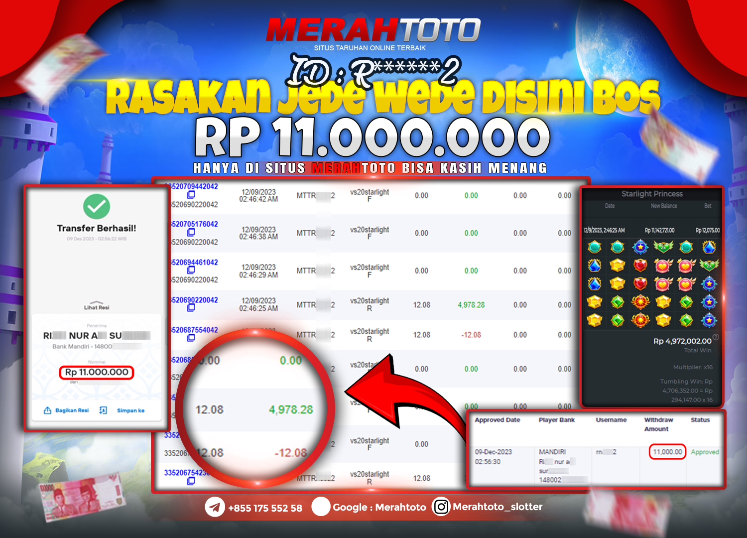 bukti-jp-slot-member-merahtoto-09-december-2023-starlight-princees-pragmatic-play