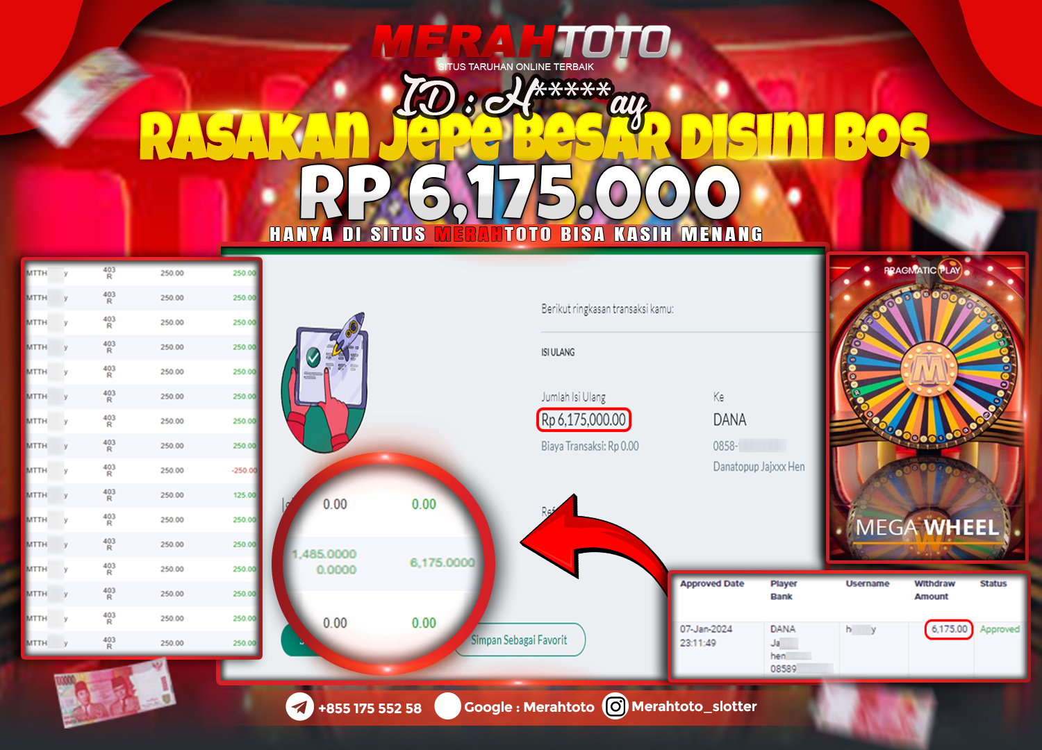 bukti-jp-slot-member-merahtoto-07-januari-2024-mega-wheel-live-casino