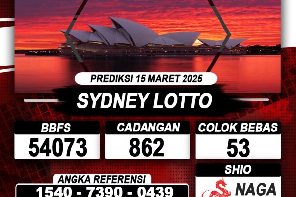 Prediksi SYDNEY LOTTO 15 MARET 2025