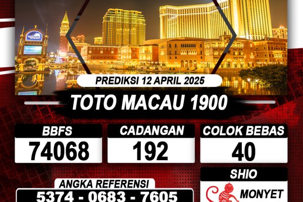 Prediksi TOTO MACAU 1900 12 APRIL 2025