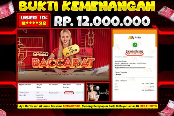 Bukti JP Casino Member MERAHTOTO 13 MEI 2025 – Vietnamese Speed Baccarat 3 ( PP LIVE CASINO )