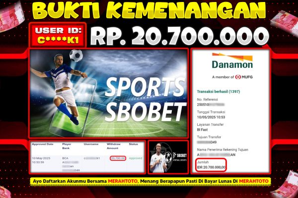 Bukti JP BOLA Member MERAHTOTO 10 May 2025 – SBOBET ( SPORTSBOOK )
