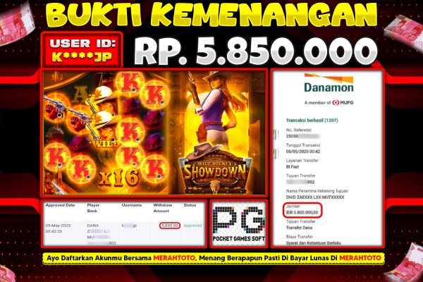 Bukti JP Slot Member MERAHTOTO 05 MEI 2025 – Wild Bounty Showdown ( PG Soft )
