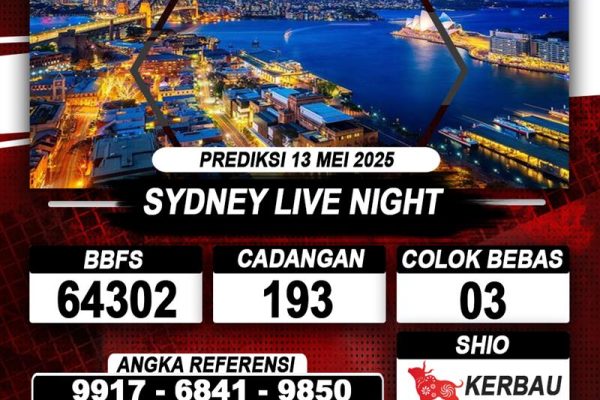 Prediksi SYDNEY LIVE NIGHT 13 MAY 2025