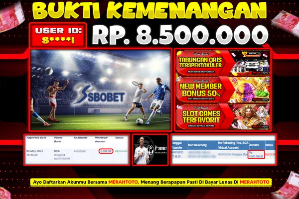 Bukti JP Slot Member MERAHTOTO 05 MEI 2025 HADIAH JUARA 2 TOURNAMENT PARLAY