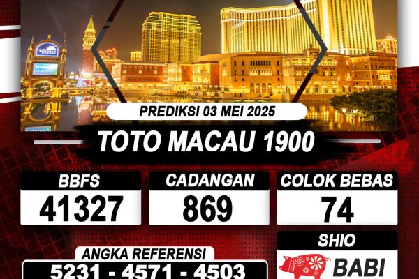Prediksi TOTO MACAU 1900 03 MAY 2025