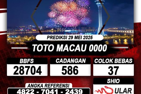 Prediksi TOTO MACAU 0000 29 MEI 2025