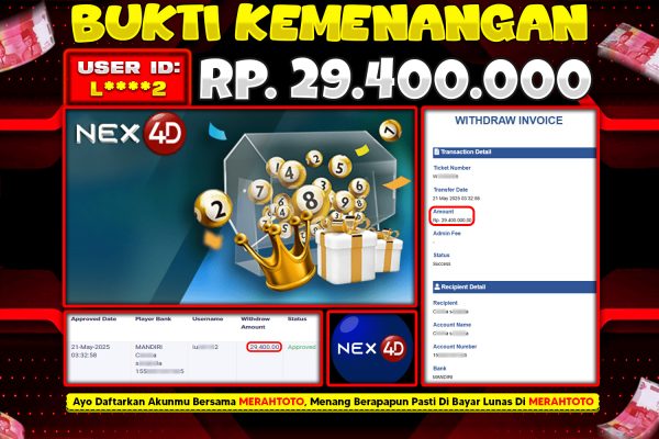 Bukti JP Togel Member MERAHTOTO 21 MEI 2025 – Win HK LIVE NIGHT ( NEX4D )