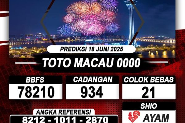 Prediksi TOTO MACAU 0000 18 Juni 2025