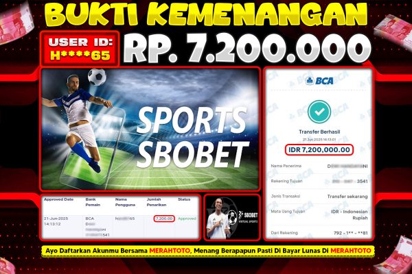 Bukti JP BOLA Member MERAHTOTO 21 JUNI 2025 – SBOBET ( SPORTSBOOK )