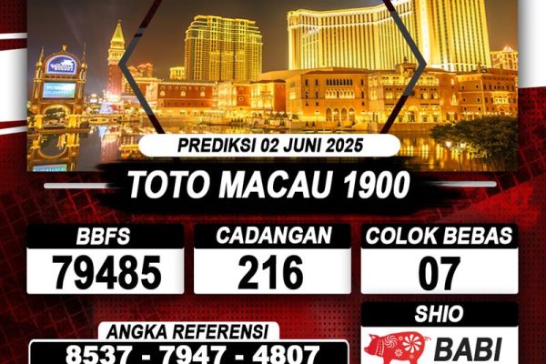 Prediksi TOTO MACAU 1900 02 Juni 2025