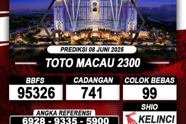 Prediksi TOTO MACAU 2300 08 Juni 2025