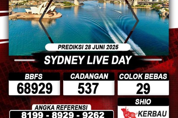 Prediksi SYDNEY LIVE DAY – 28 Juni 2025