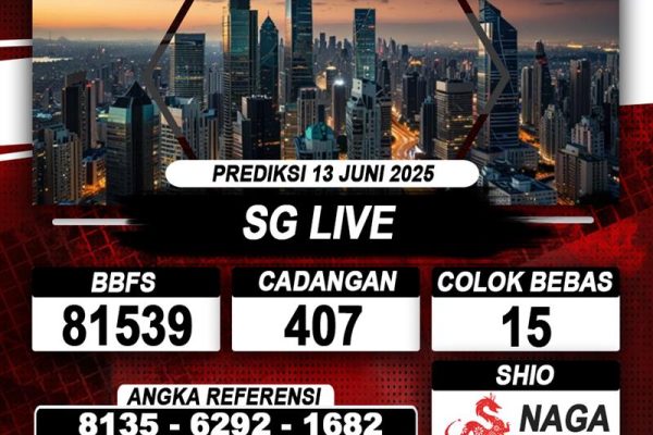 Prediksi SG LIVE 13 Juni 2025